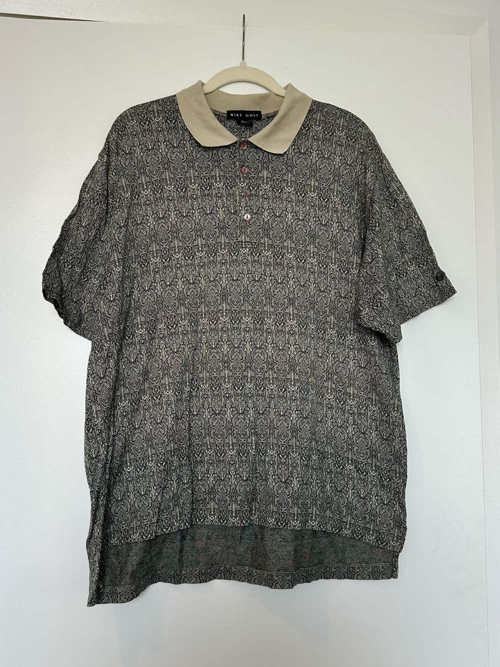 Vintage 90s Nike Golf Geometric Polo XL Embroidered Swoosh